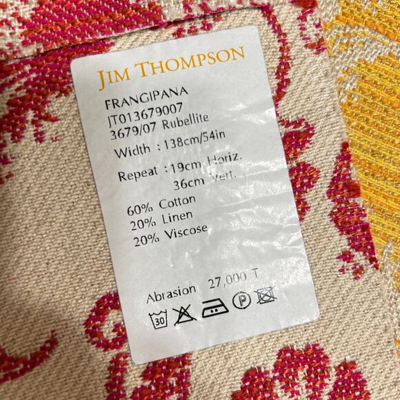 Jim Thompson FRANGIPANA Upholstery Fabric Sample Cotton Linen Viscose 36x26 in - Picture 10 of 16